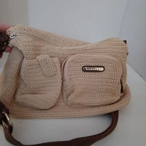 Casual Beige Crochet Crossbody Bag